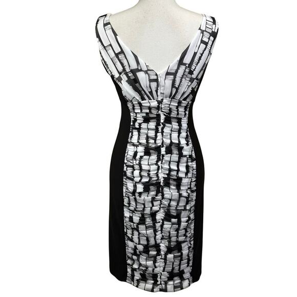 Joseph Ribkoff black/white dress, 8, elegant, abstract, sophisticated, classic - Picture 3 of 7